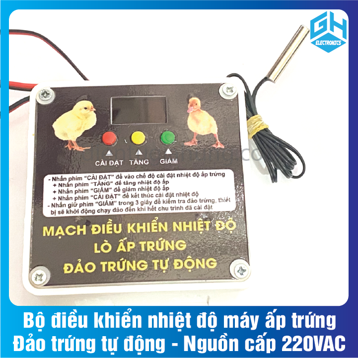 [HTE] 1 Bộ điều khiển nhiệt độ máy ấp trứng, đảo trứng tự động nguồn cấp 220VAC