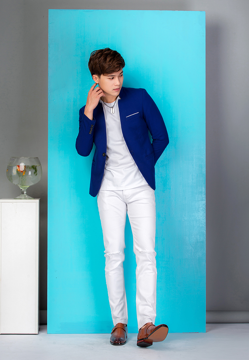 Aó vest Cách tân giả vest Titishop AGV17 Xanh dương