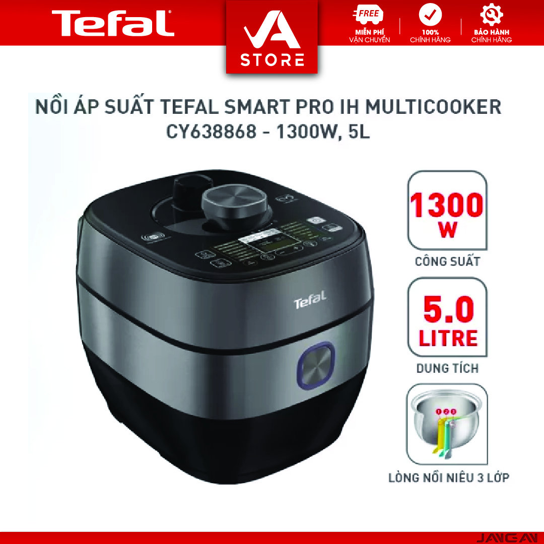 Nồi áp suất điện đa năng cao tần Tefal CY638868 - 5L - BH 2 năm - Hàng Chính Hãng