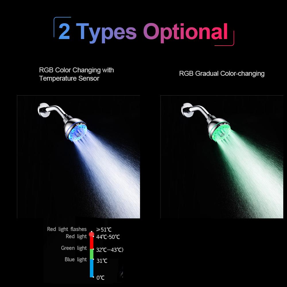 Đầu vòi hoa sen dạng mưa có đèn led có thể tự động thay đổi màu sắc