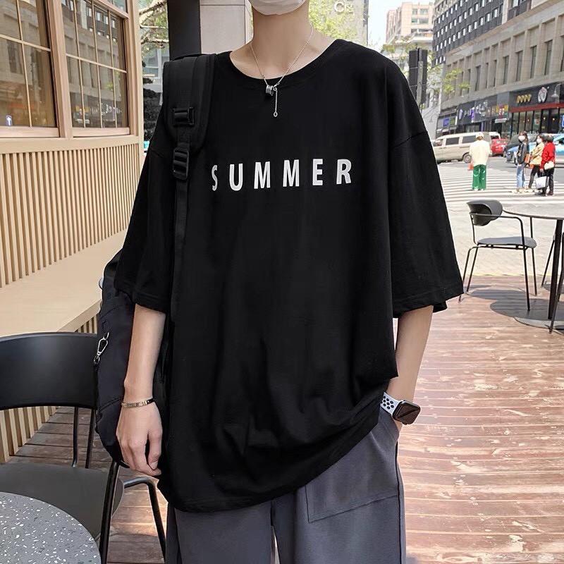 Áo Thun SUMMER tay lỡ form rộng Unisex 38-65kg Nam Nữ
