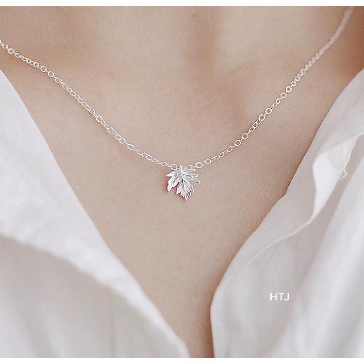 Dây chuyền nữ bạc ta mặt chiếc lá MS59a