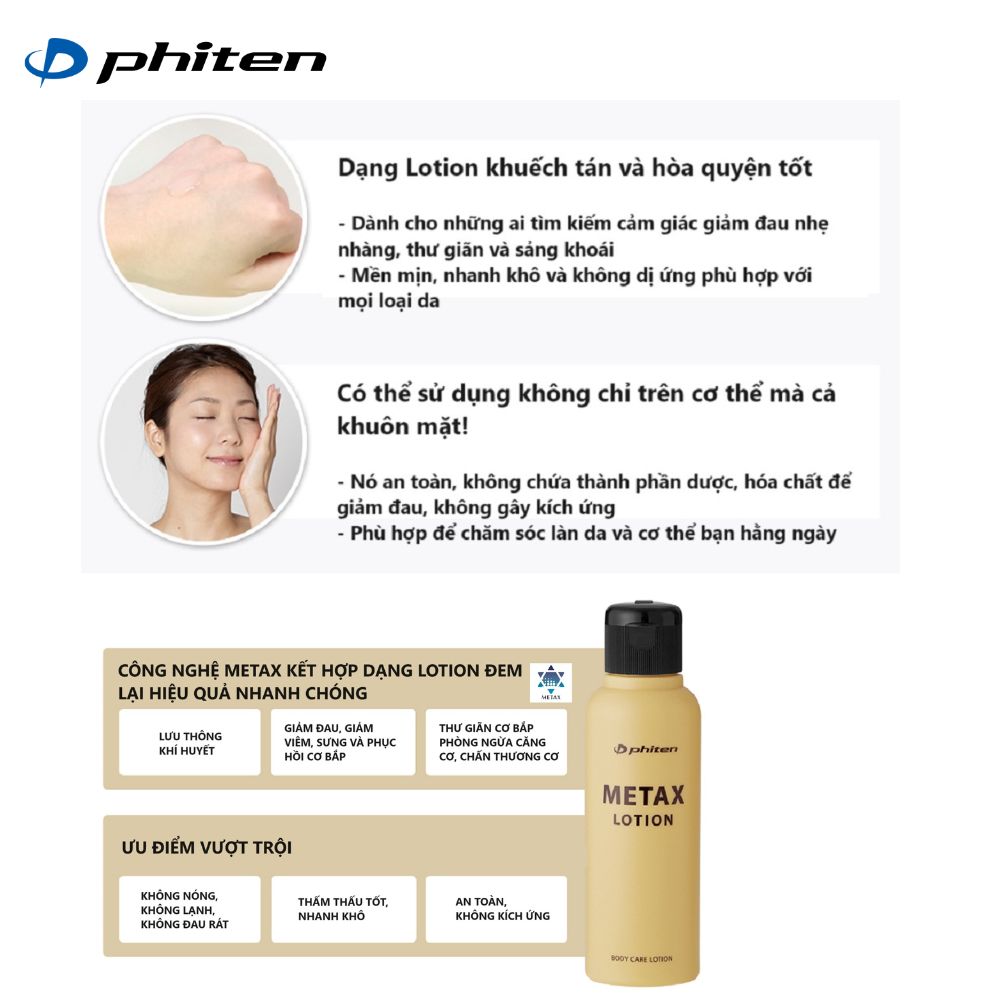 Dưỡng thể giảm đau Phiten Metax Lotion 120ml