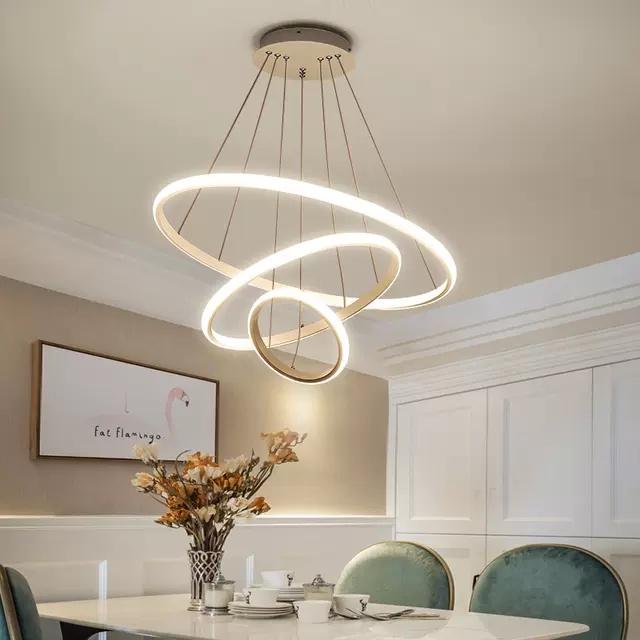 Thiết kế mới - Đèn thả vòng LED ánh sáng hiện đại - 5 mẫu tùy chọn nhiều kích thước