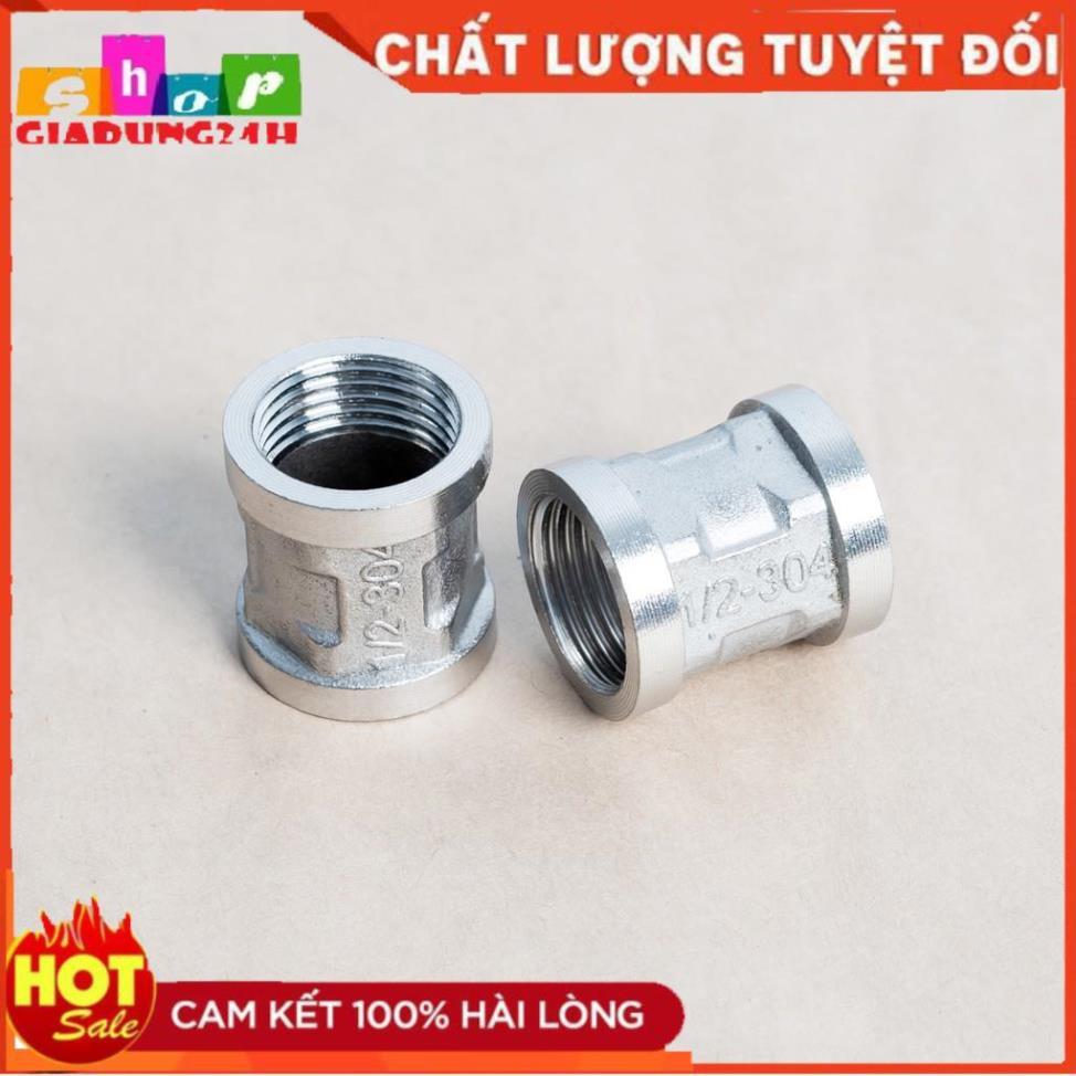 Măng sông, nối 2 đầu ren trong Inox 304 – Phi 21