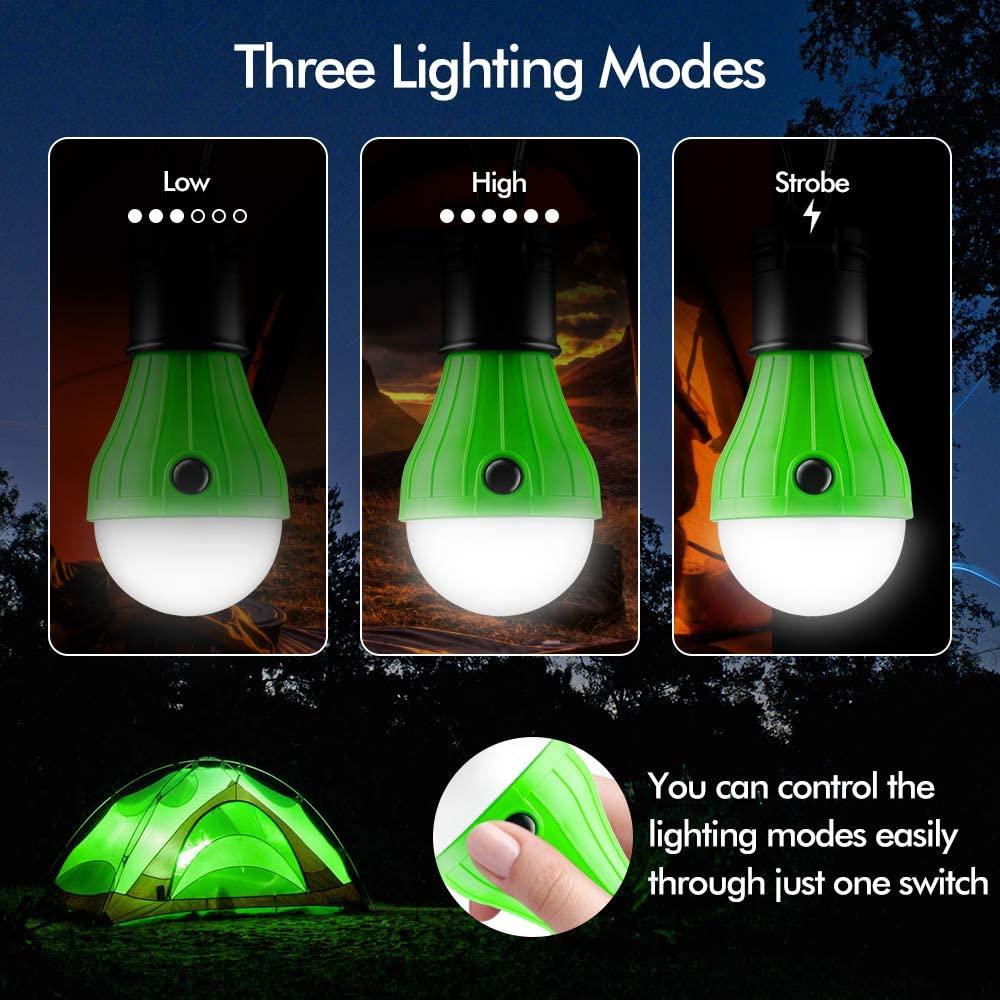 Đèn Lều Đèn LED Lều Di Động 4 Gói Kẹp Móc Đèn khẩn cấp Bão Đèn LED Cắm Trại Bóng Đèn Lều Cắm Trại Đèn Lồng Thiết Bị Cắm Trại