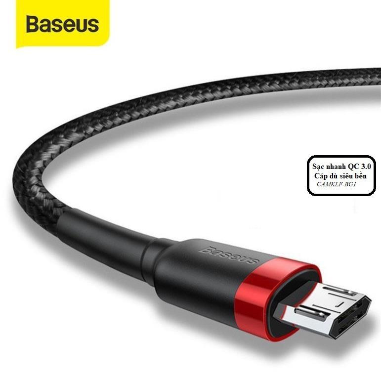 Cáp sạc Baseus Cafule Micro USB hỗ trợ cho các dòng Androi, sạc nhanh 2.4A dài 1m dây bọc dù chống đứt