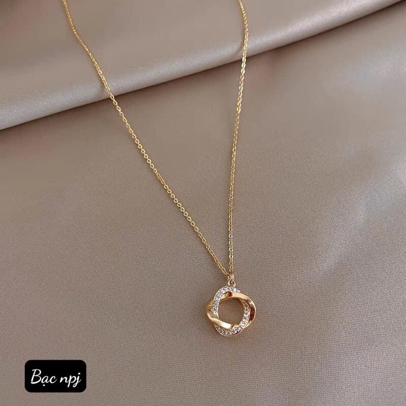 Dây chuyền liền mặt xinh xắn , Vòng cổ nữ Bạc Ta - Bạc Npj