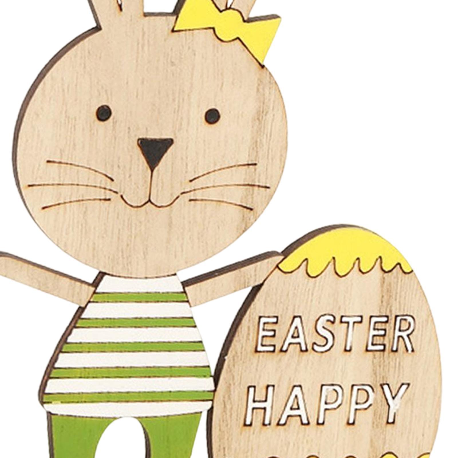 Wooden Easter Tabletop Decoration Sign Decorative Props for Office Party Supplies