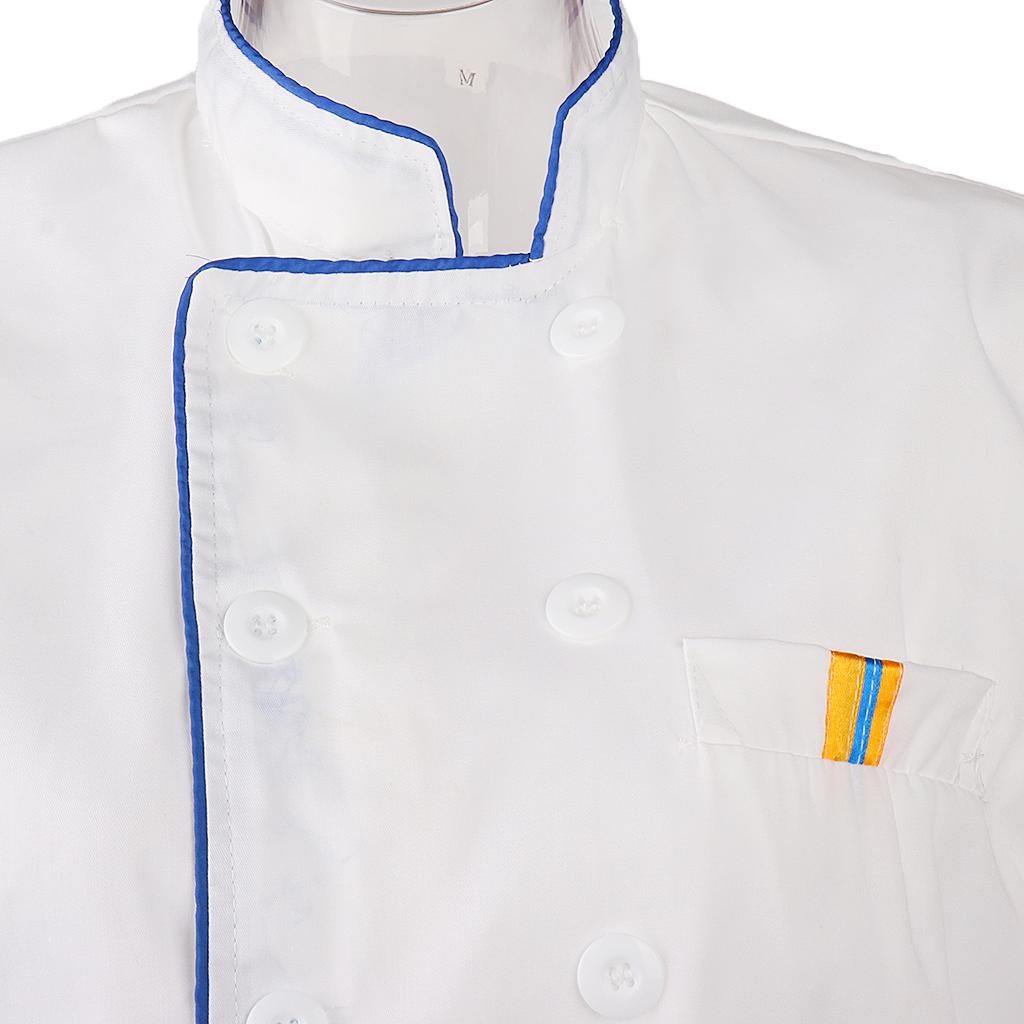 Men Women Chef Uniform Single Breasted Cook Short Sleeve Coat