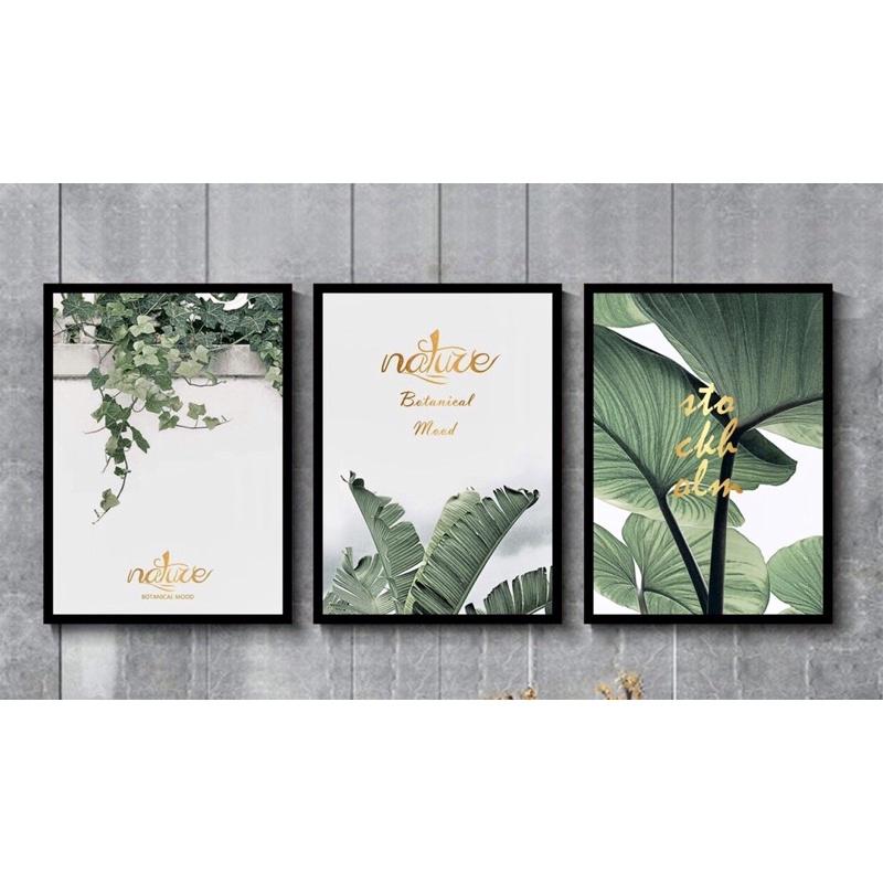 Bộ 3 tranh treo tường, tranh decor, tranh dán tường siêu nhẹ, tranh canvas, sticker có sẵn keo 2 mặt