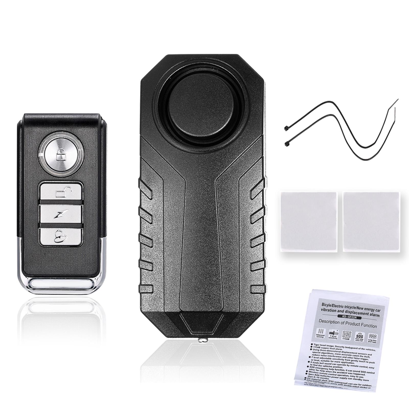 Bicycle/ Electric Tricycle/ Door/ Window Vibration Alarm Intelligent Anti-theft Alarm Wireless Remote Control Alarm Supper Loud Waterproof Adjustable Sensitivity