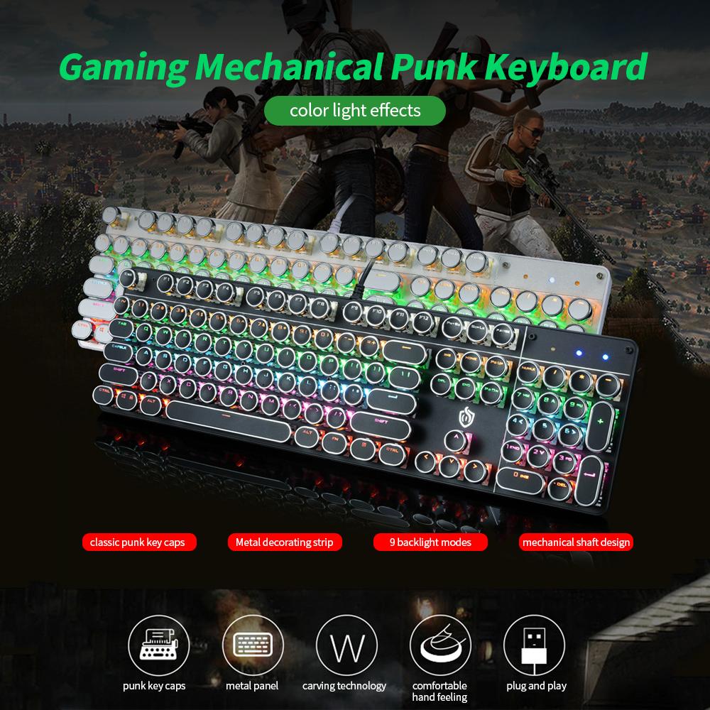 Bàn phím cơ có dây HJK900-7 với 104 phím hiệu ứng đèn nền cho máy tính xách tay / PC