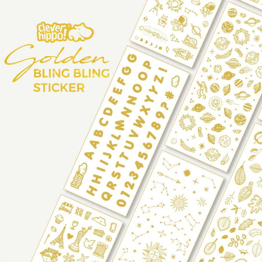 Bộ Sticker CLEVERHIPPO Lấp Lánh STICKER01/GOLDEN