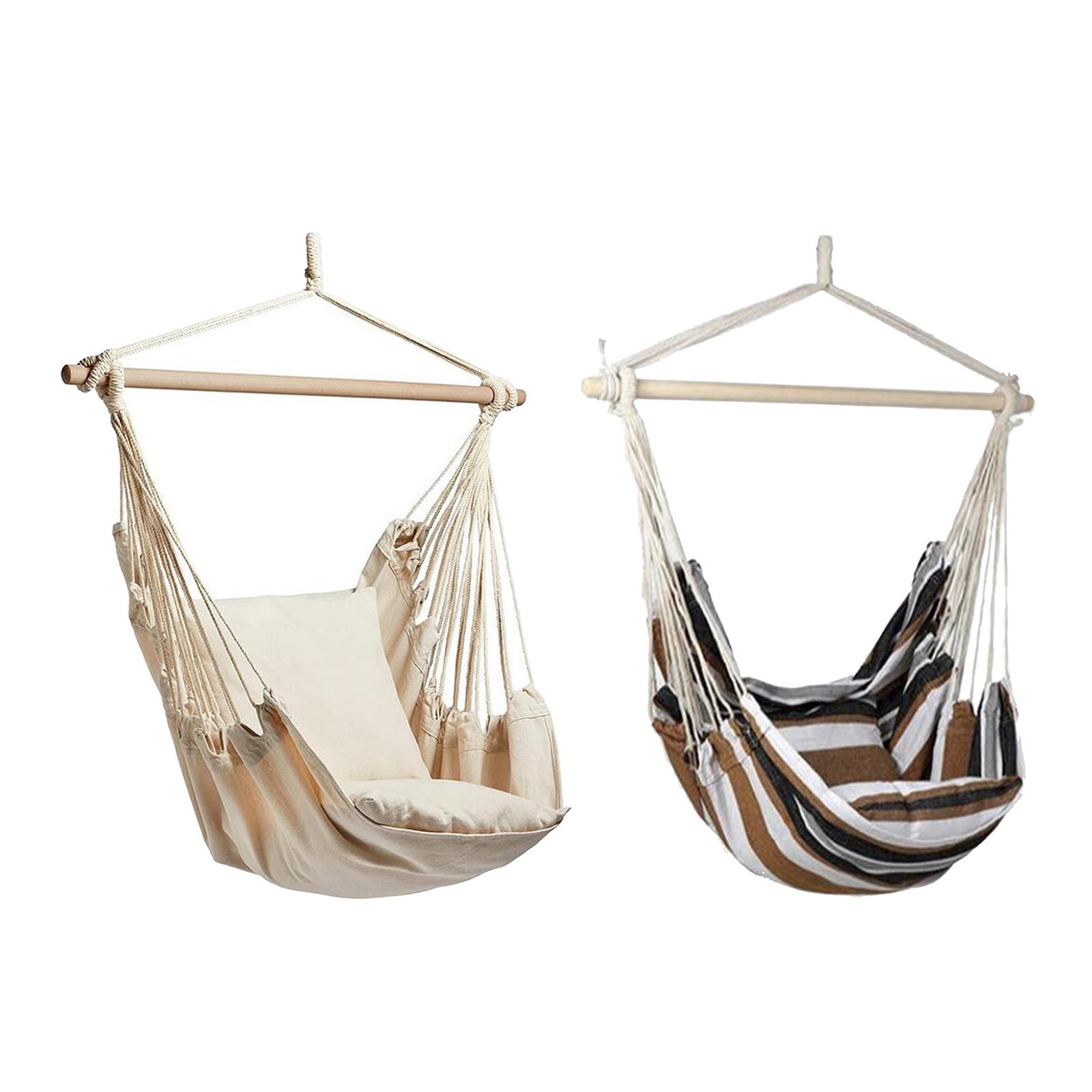 Võng Ghế Treo Dây Xích Đu Treo Ghế Cotton Dệt Lớn Sân Bãi Cỏ Ghế Thoải Mái Vượt Trội Độ Bền