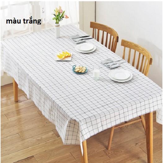 Khăn trải bàn kẻ caro vintage bằng nhựa PVC chống thấm nước, trang trí bàn ăn, Background chụp ảnh dễ thương