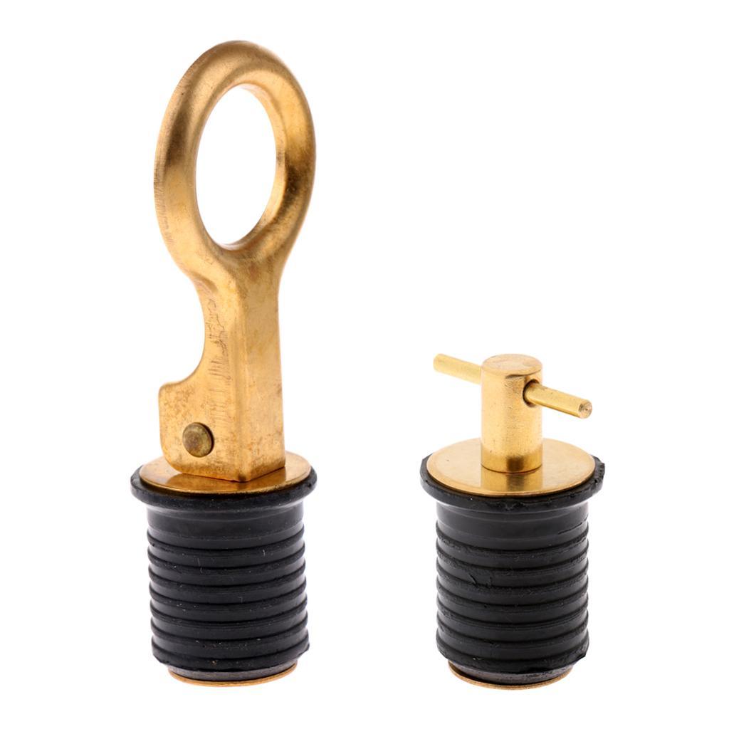 2 Pieces Drain Plug Brass Turn Tite / Snap Tite Boat Bilge Drain Plugs Accessories