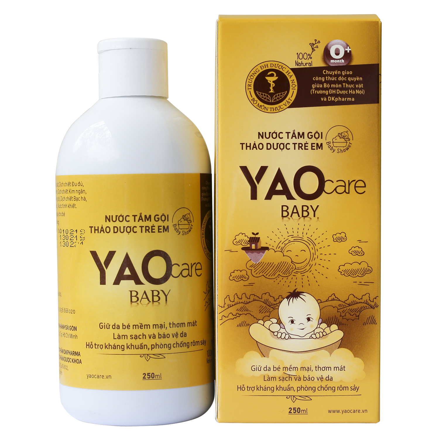 Nước tắm gội thảo dược Yaocare Baby 250ml