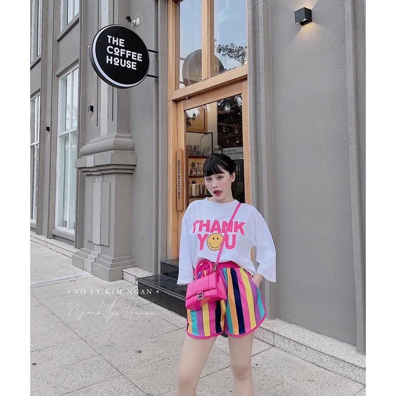 Bộ Thank You quần sọc màu siêu xinh