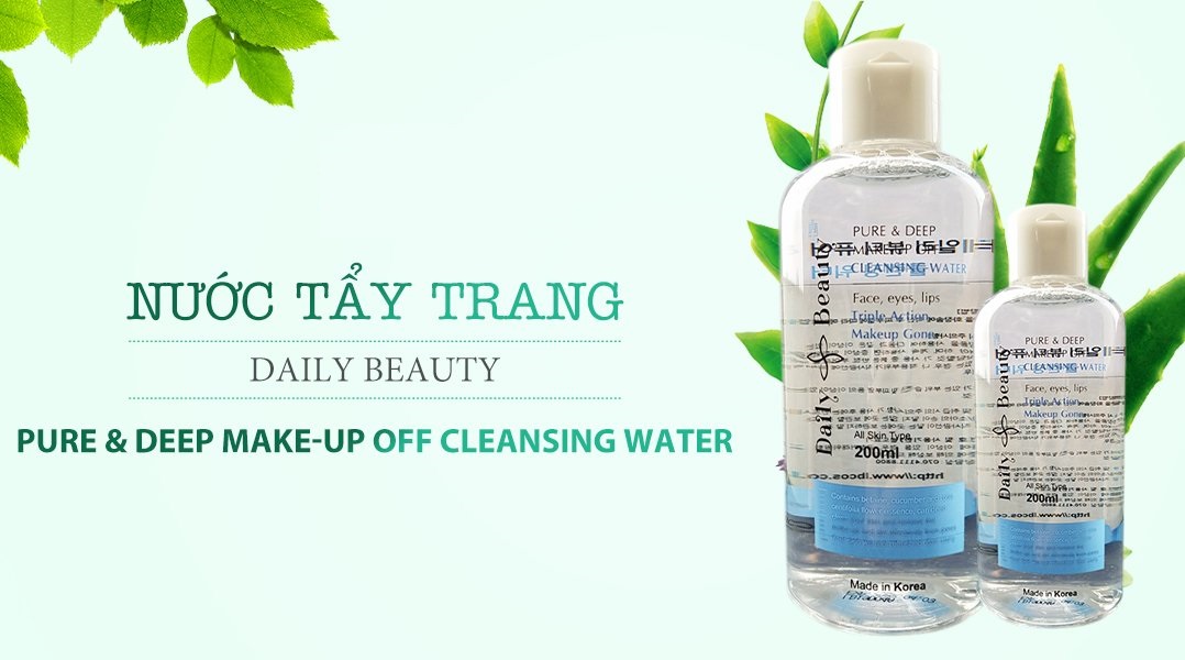 Nước tẩy trang Daily Beauty Pure &amp; Deep Make-up Off Cleansing Water Hàn Quốc