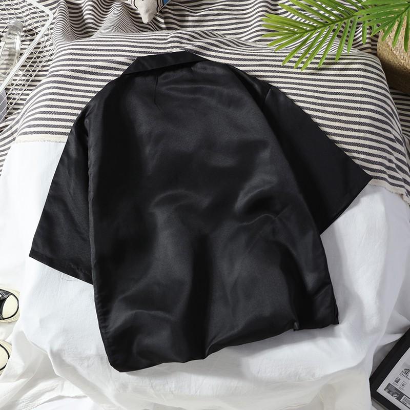 Áo Sơ Mi Nam Tay Ngắn Dáng Rộng Màu Trơn Thời Trang