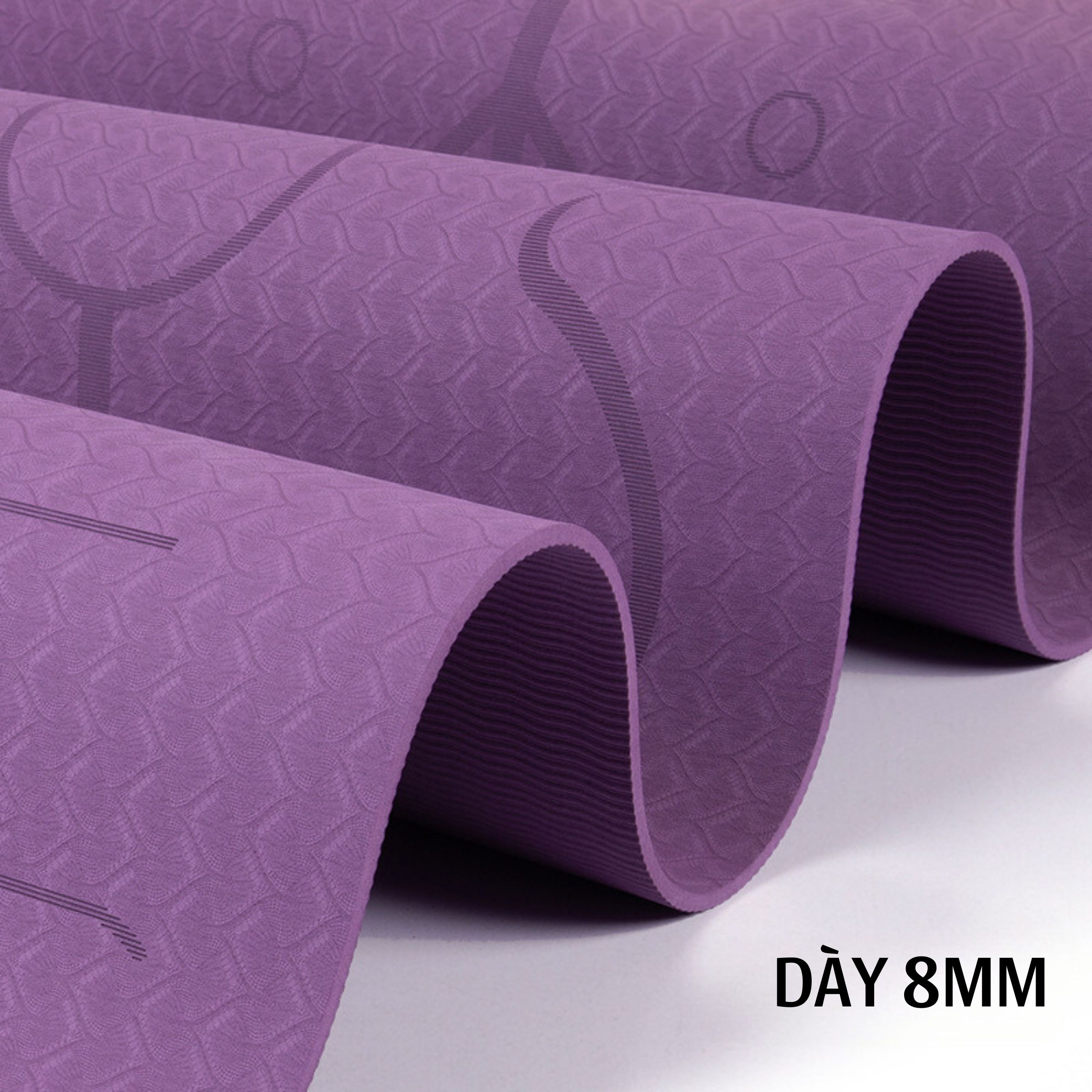 Thảm Yoga Định Tuyến TPE 1 Lớp 8mm - YOGA QG, Độ Bám Cao, Chống Trơn Trượt, Mềm Mại, Thân Thiện Với Môi Trường, An Toàn Khi Tiếp Xúc Với Da - Hàng chính hãng