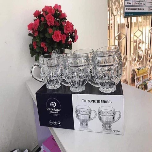 Combo 6 cốc thủy tinh có quai đẹp