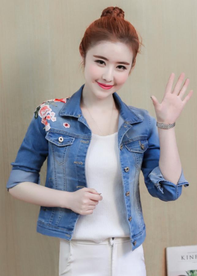 Áo Khoác Jean Nữ Titishop NT62 - Xanh