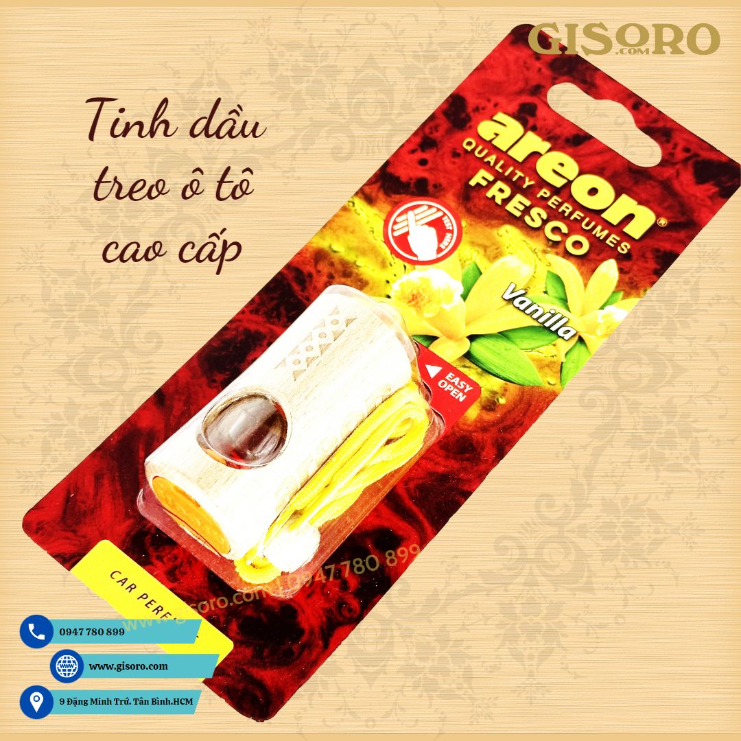 Tinh dầu treo vanilla Areon Mosaic Chính hãng (hương thơm ngọt ngào, dịu nhẹ)