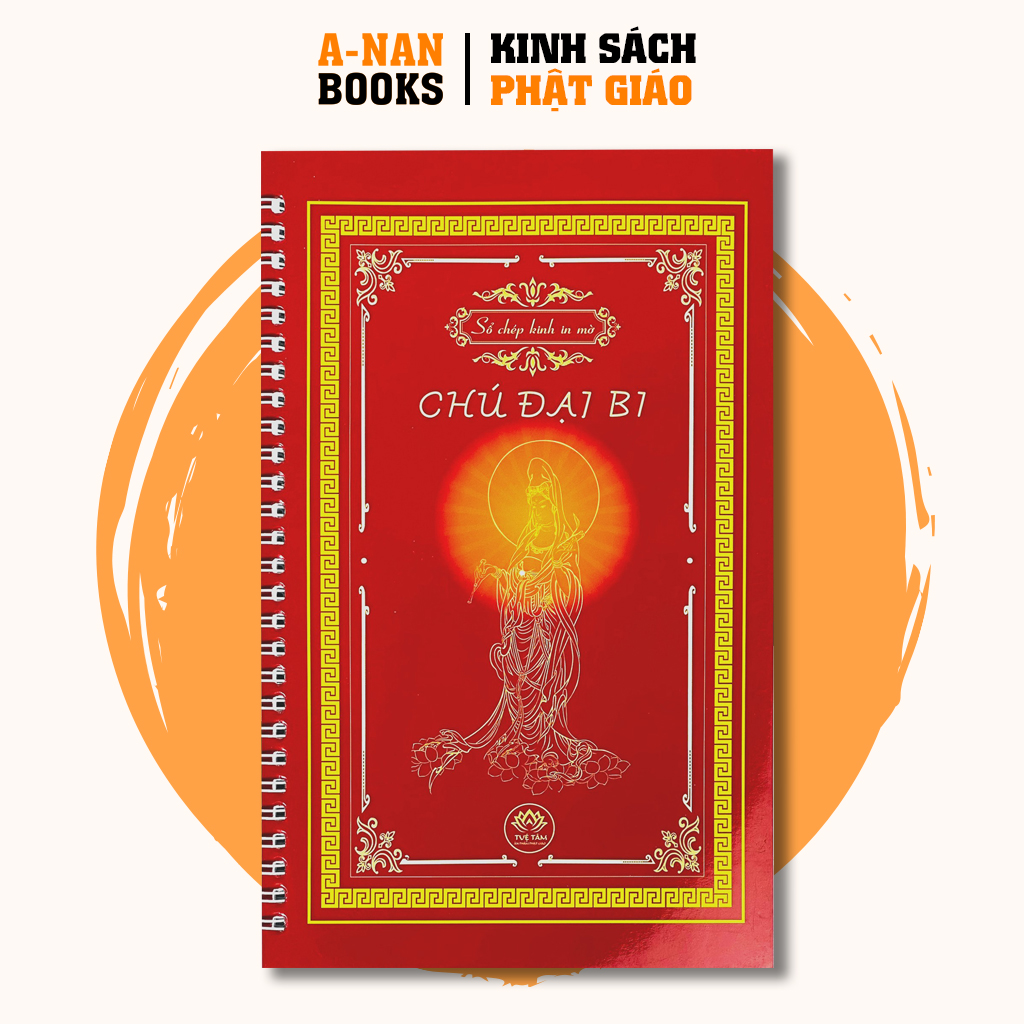 Sách - Vở chép Kinh Chú Đại Bi, sổ chép kinh Chú Đại Bi in chữ mờ loại cao cấp dày dặn - Anan Books