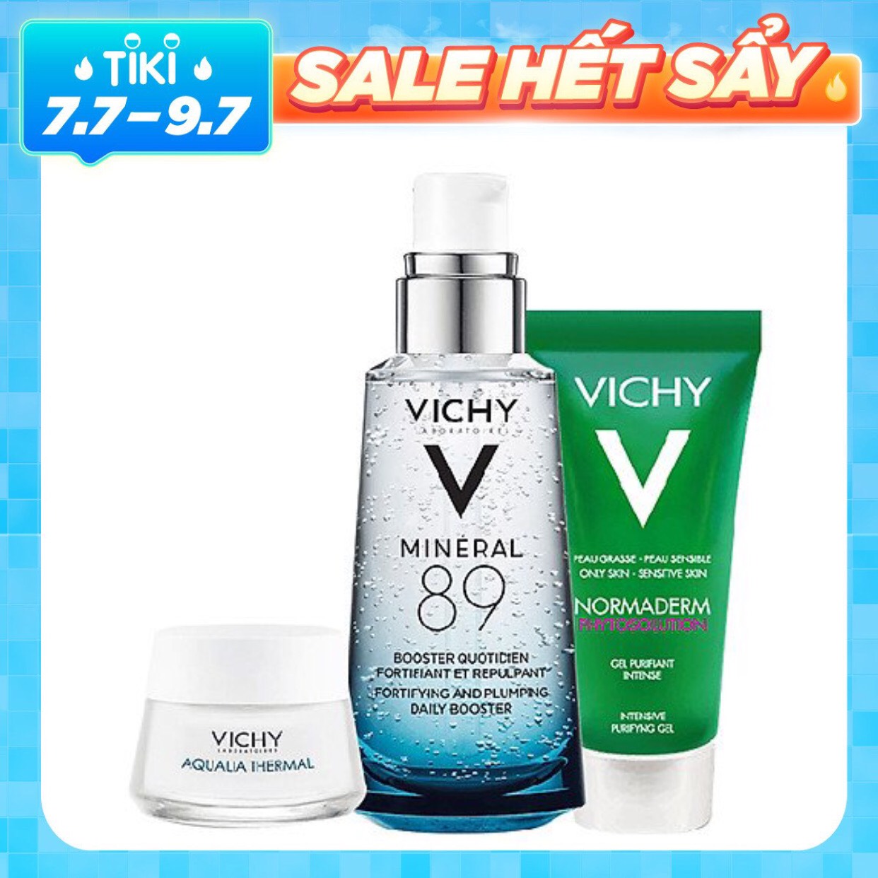 Bộ 3 Sản Phẩm Dưỡng Chất (Serum) Khoáng Núi Lửa Cô Đặc Vichy Mineral 89 Giúp Da Sáng Mịn Và Căng Mượt