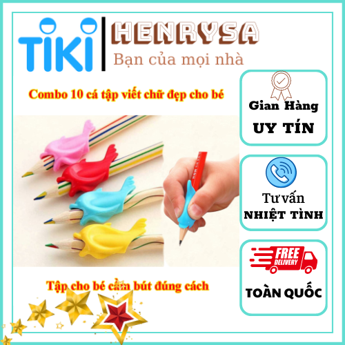 Combo 10 cá tập viết chữ đẹp, giúp bé cầm bút đúng cách - Dụng cụ học tập cho bé -Henrysa