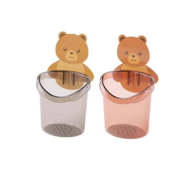 Cốc gấu dán tường đựng bàn chải