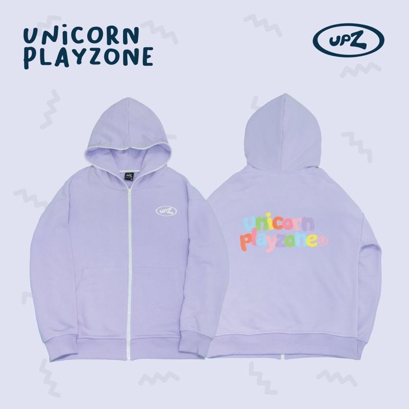 UPZ Áo Khoác Hoodie Dây Kéo In Unicorn Play Zone Chữ Bảy Màu