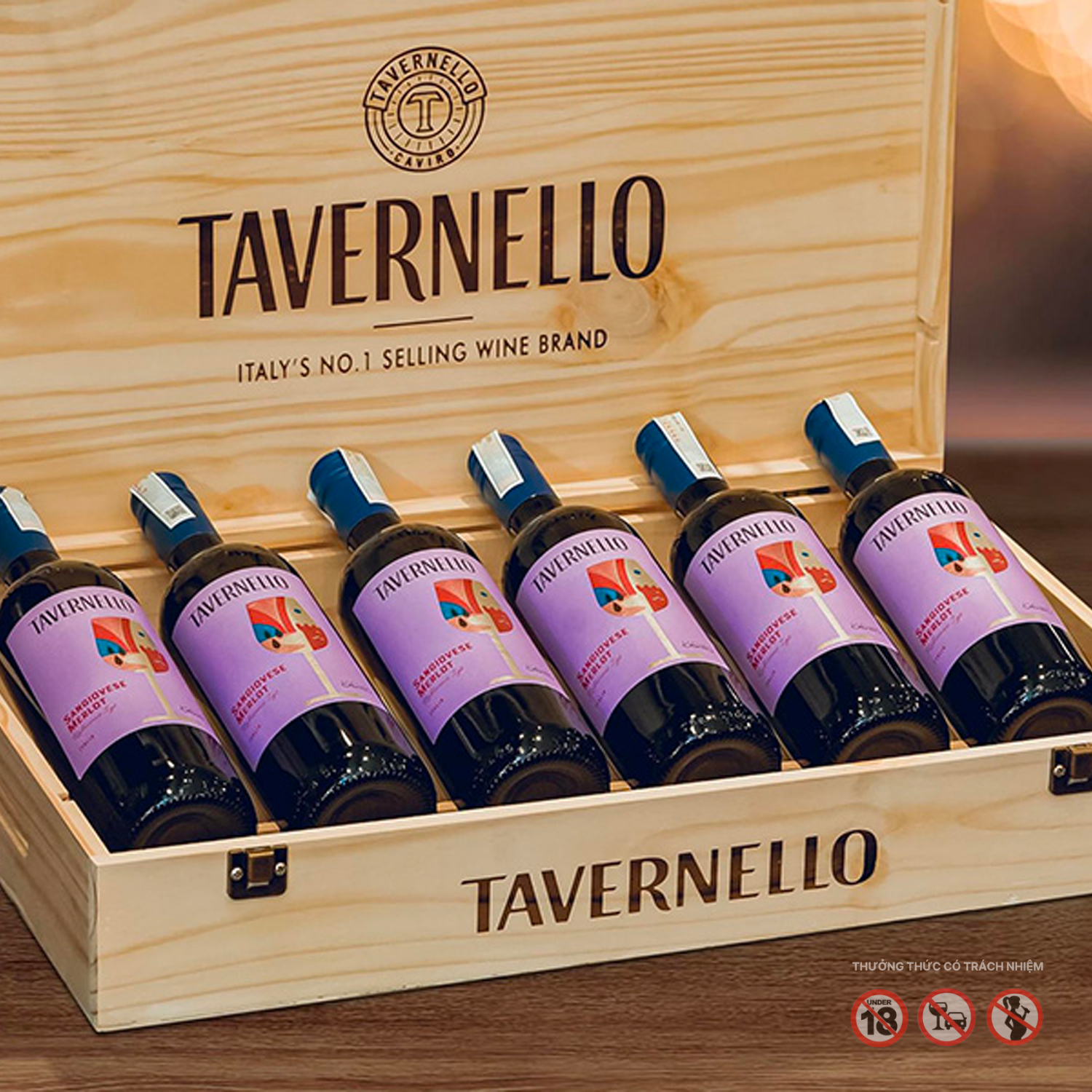 Rượu Vang Đỏ Tavernello Sangiovese Merlot Rubicone - Nhập Khẩu Chính Hãng