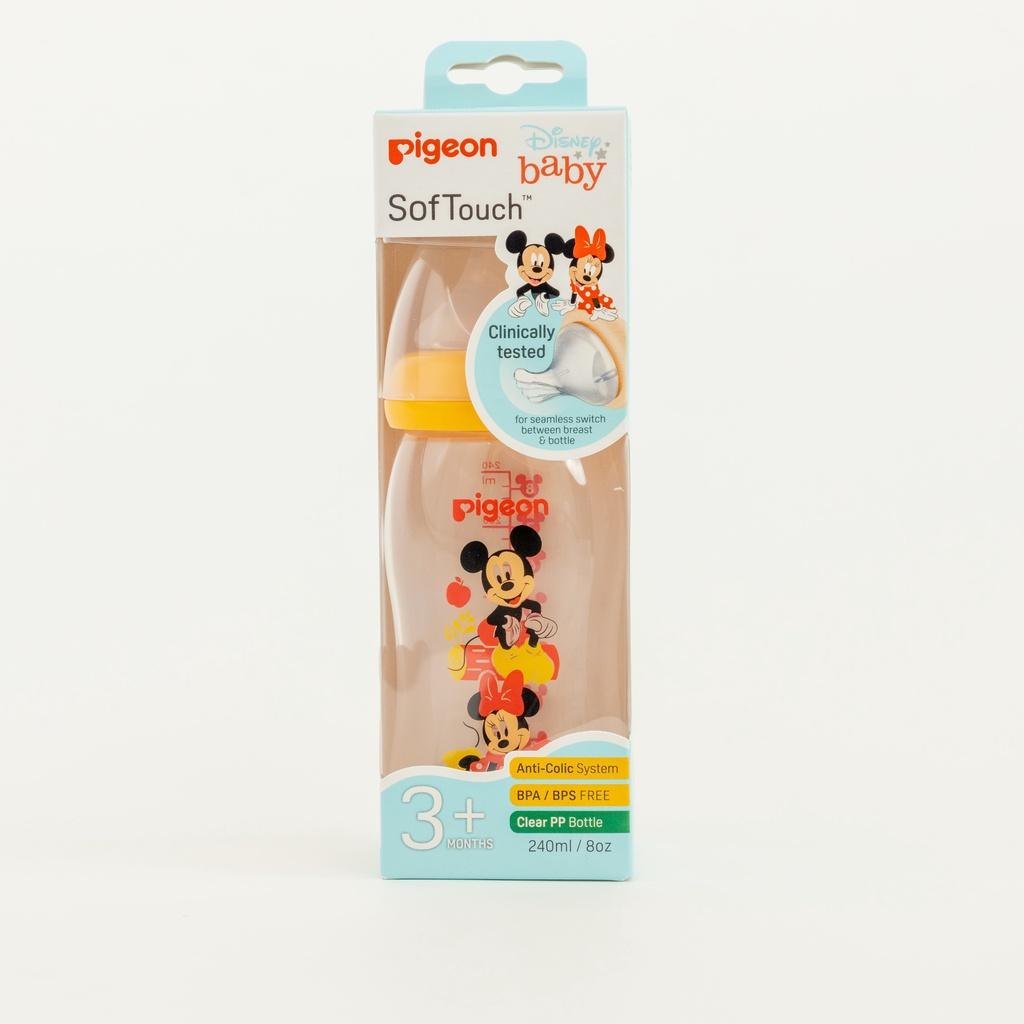 Bình Sữa Pigeon Softouch PP Plus Disney Baby - Màu Vàng