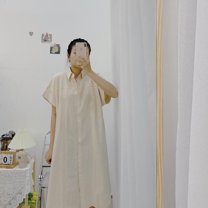 Váy sơ mi xắn tay