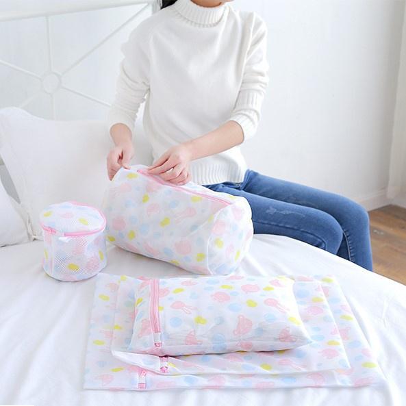 Túi Giặt Đồ Máy Giặt Combo 5 Đủ Size Túi Lưới Giặt Đồ Lót, Quần Áo Hoạ Tiết Đựng Bảo Quản Có Khóa KéoTiện Lợi