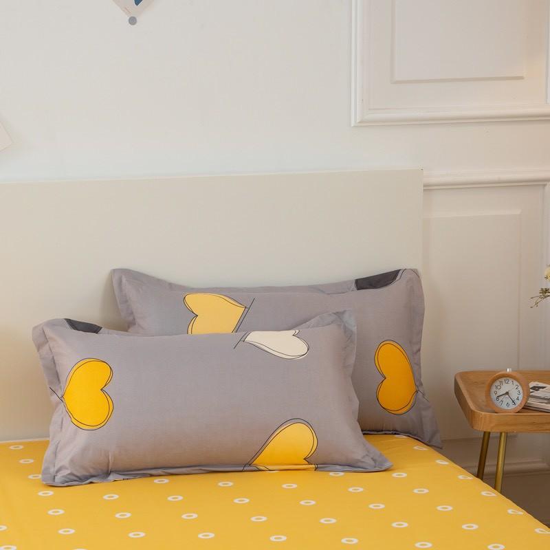 Bộ chăn ga gối Cotton poly M2T bedding Tim đa sắc, vỏ chăn mền, drap nệm và 2 vỏ gối