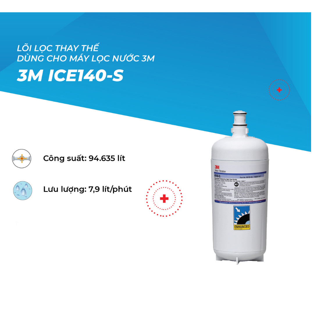 Máy Lọc Nước Thương Mại 3M ICE140-S - Công Nghệ Lọc IMPACT - Công Suất Lọc 94.635 Lít -  Hàng Chính Hãng