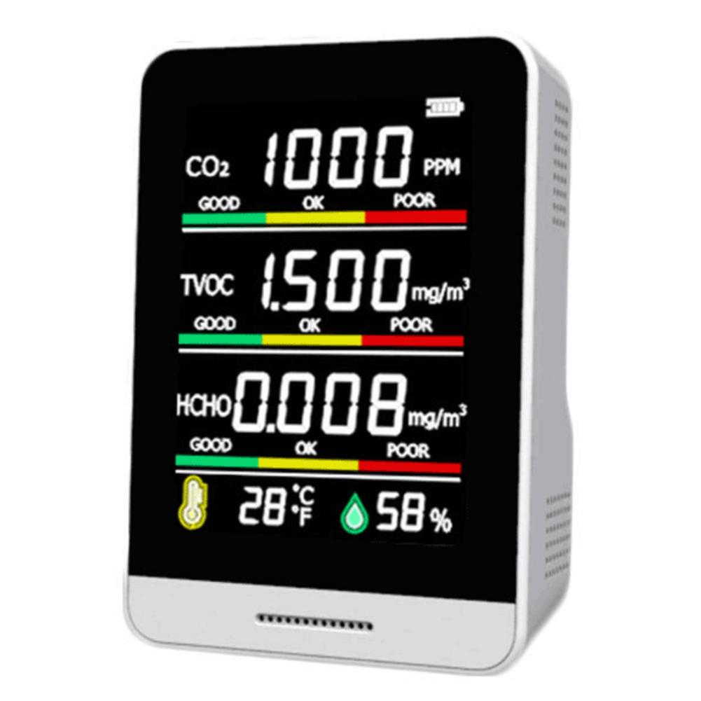 CO2 Detector TVOC HCHO Temperature Humidity Detecting Tool Intelligent Home Life Desktop Indoor Outdoor High Precisions