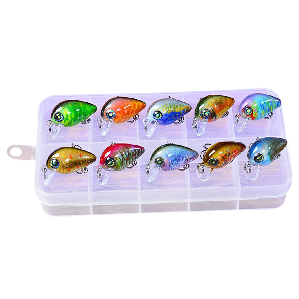 Floating Fishing Lures Hard Bait Micro Crankbait Bass Pike Minnow Baits Hook