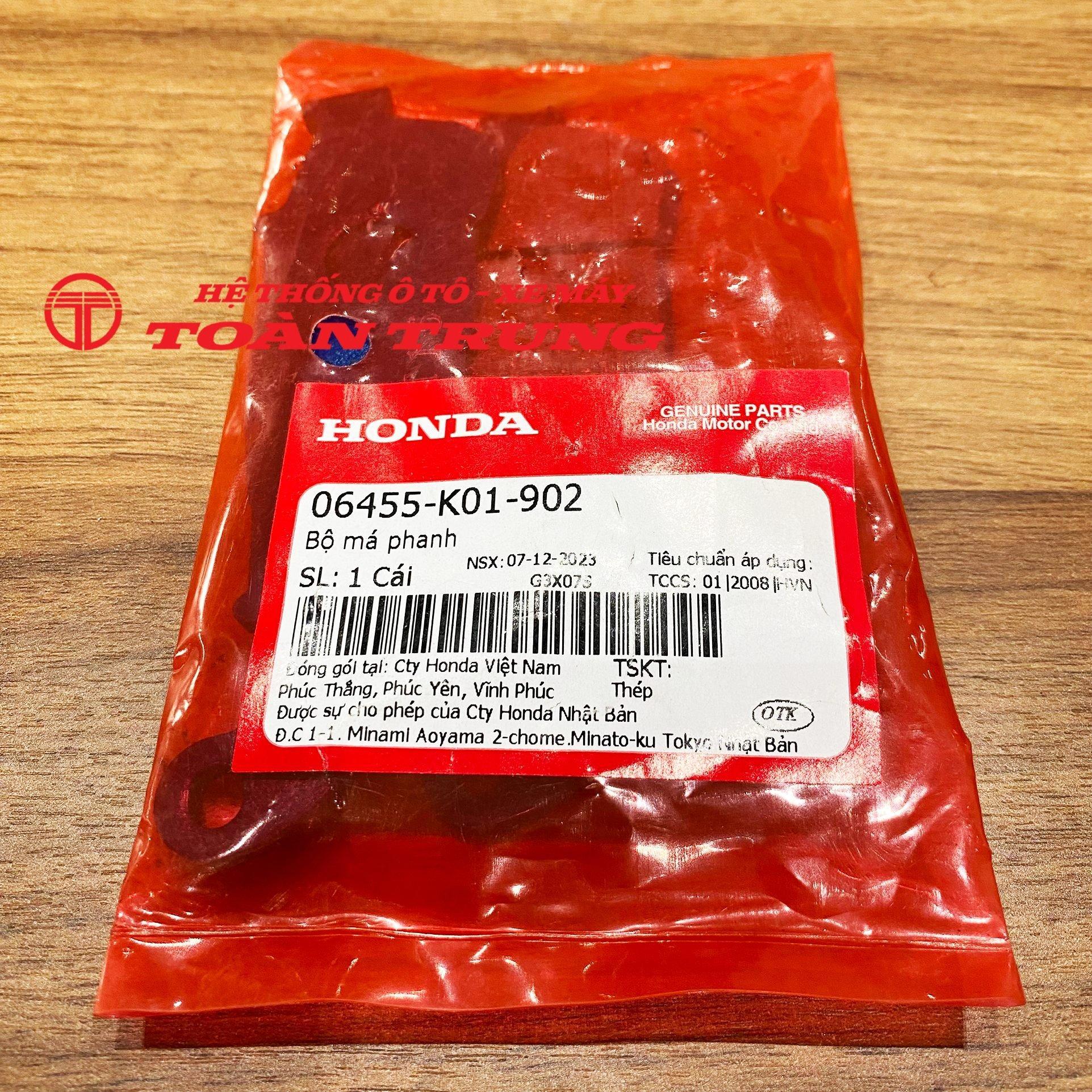 Bộ má phanh trước SH125/SH150 (2017-2019) chính hãƞg Honda &quot;06455K01902&quot;
