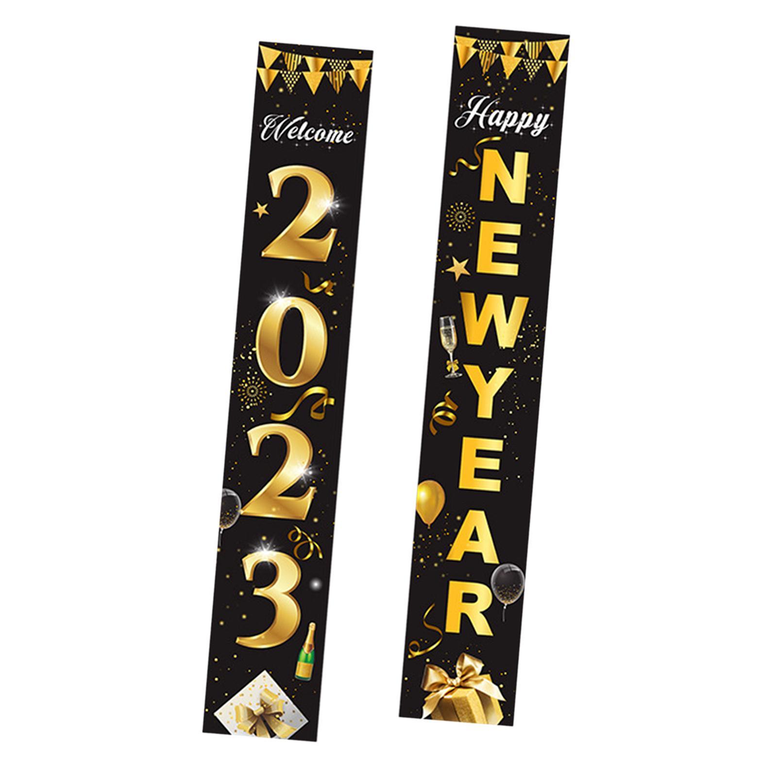1 Pair New Year Porch Sign Banners Couplet Decor for Festival Doorway Garden