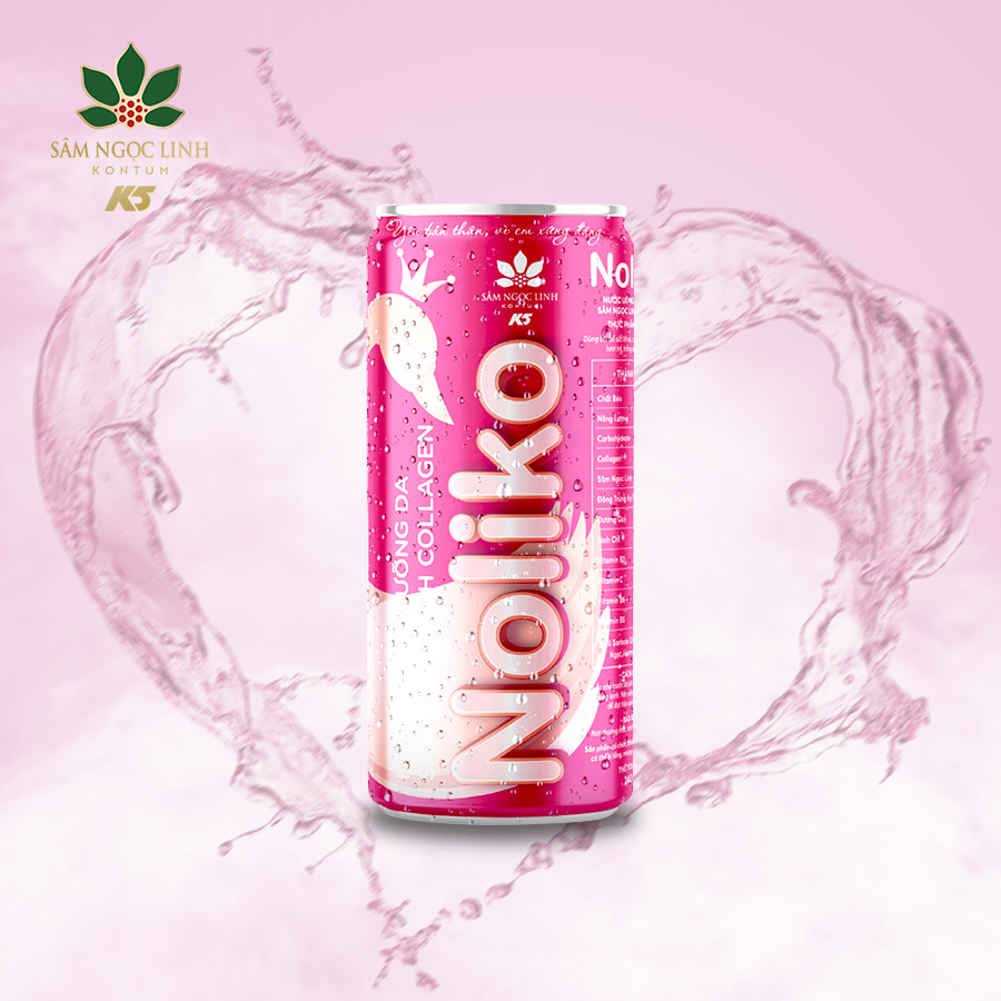 Noliko Nước Uống Collagen Dưỡn Da Sâm Ngọc Linh Thùng 24 Lon (240Ml/Lon)