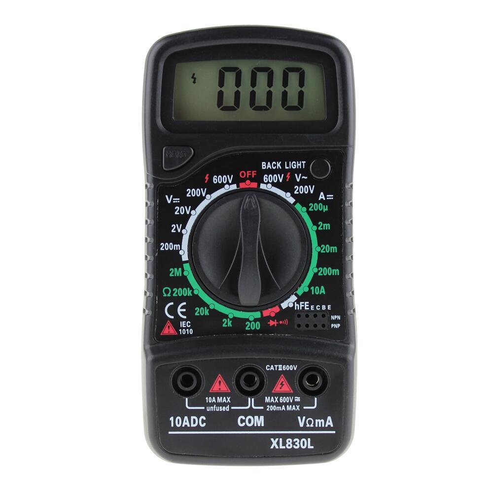 Digital LCD Multimeter Voltmeter Ammeter Ohmmeter Tester DC/AC Voltage Black