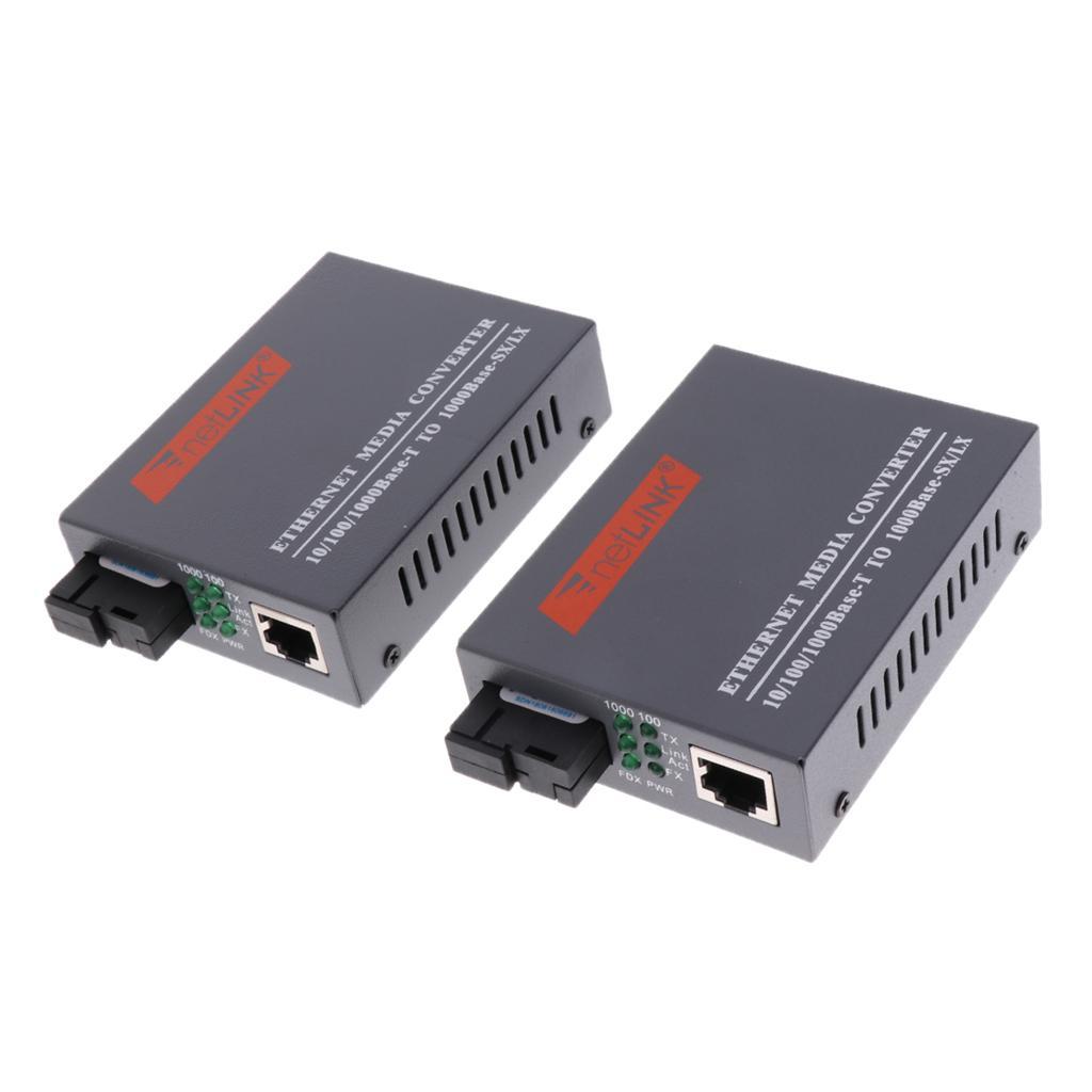 100/1000Mbps Gigbit RJ45 Ethernet to Fiber optic Media Converter 1 Pair