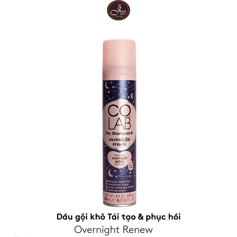 Dầu Gội Khô Colab Dry Shampoo hương Overnight Renew 200ml