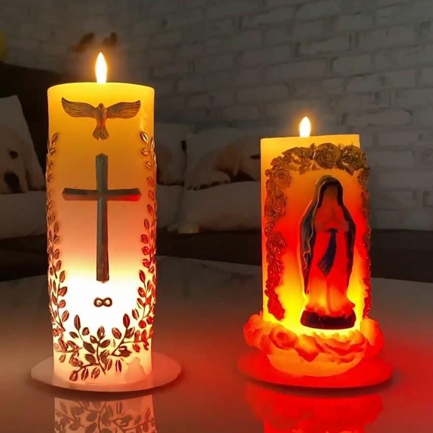 Nến mẹ Maria (cháy 70 giờ) - trụ nến Thờ Công Giáo - Đèn cầy trang trí cao cấp candle shop