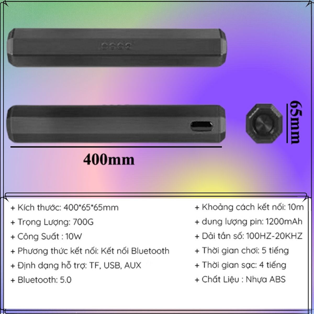 Loa Bluetooth A21 Nghe Nhạc 2 Loa 5W Công Suất Lớn + 2 Bass, Pin 1200mAh, Bass Mạnh, Hỗ Trợ Khe Cắm Thẻ Nhớ, USB, Đài FM